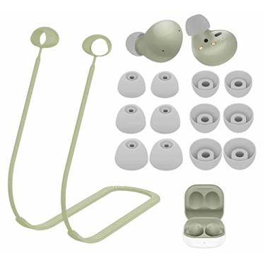 Imagem de IiEXCEL Kit de pontas de orelha de alça para Galaxy Buds 2 SM-R177, cordão de silicone macio antiperda, cordão de pescoço e orelhas, acessórios de pele compatíveis com Samsung Galaxy Buds 2