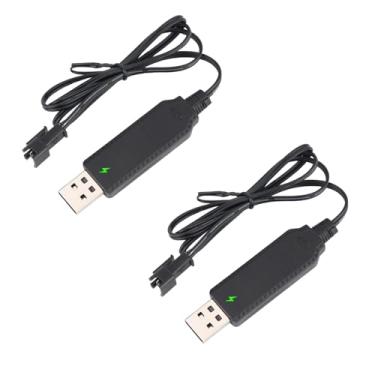 Imagem de 2 carregadores para metralhadora de bolhas, cabo USB SM-2P de 3,7 V com luz indicadora, compatível com metralhadora Bubble Bazooka e Bunch O Bubbles