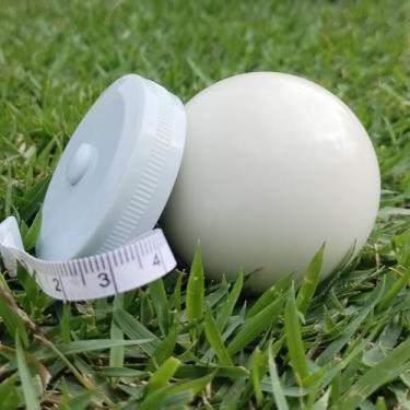 Imagem de DONZWIYES Substituição de bola Pallino para jogo de bola de bocha e jogo de boule, qualidade de torneio 57 mm, substituição de bola de bocha branca de 57 mm - incluindo corda de medição azul