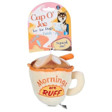 Imagem de Bow Wow Brinquedos de pelúcia para cães estridentes – som enrugado – comida divertida e formas inovadoras – jogar, puxar e buscar – lona e pelúcia – para cães pequenos a médios – vários estilos (1