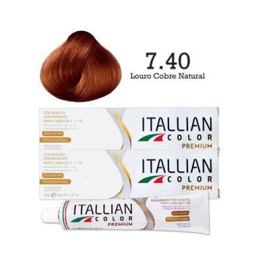 Imagem de 2 Unidades Coloração Itallian Color 7.40 Louro Cobre Natural - Itallia