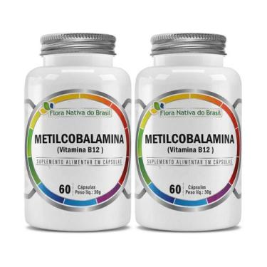 Imagem de 2X Metilcobalamina Vitamina B12 9,94mcg 60caps Flora Nativa