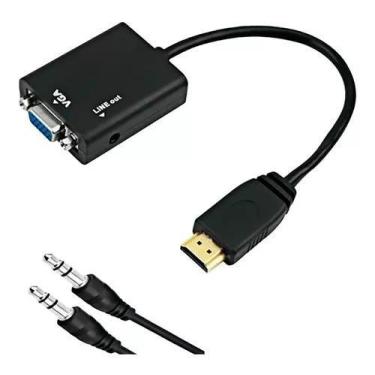 Imagem de Cabo Adaptador Conversor Hdmi Para Vga Com Saída P2 De Áudio - LEHMOX