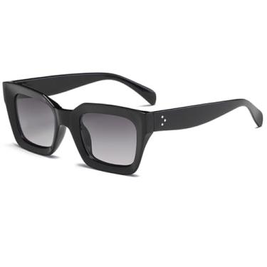 Imagem de VFDHN Óculos de sol femininos de acetato, armação masculina, uv400 (cinza degradê)