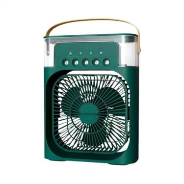 Imagem de Refrigerador De Ar Ventilador Umidificador Portátil Com Led Reservatório De Água Led Usb(Verde)
