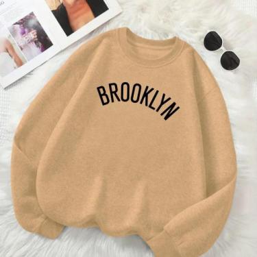 Imagem de Moletom Unissex Feminino Masculino GOLA CARECA Estamp Brooklyn Inverno