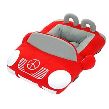 Imagem de BADASS SHARKS Cool Sports Car Shaped Pet Dog Bed House Small Dog Cat House Impermeável Quente Macio Cachorrinho Sofá Canil Preto/Amarelo/Vermelho (Vermelho)