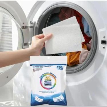 Imagem de Absorvente Pra Roupas Coloridas Máquina de Lavar 50 Unidades - Sem Mar