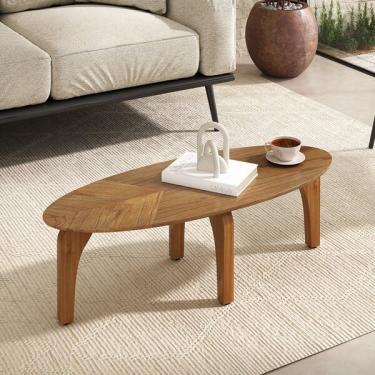 Imagem de Mesa De Centro Laminada Folha Orgânico 90x40cm Montreal Madei