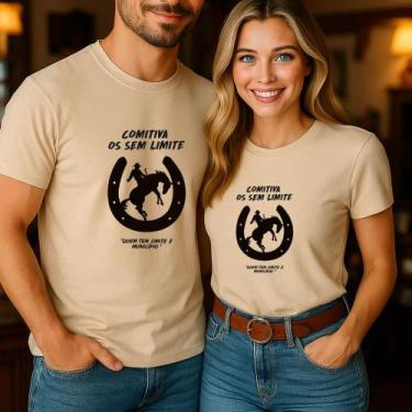 Imagem de Camiseta Blusa Adulto Casal Country Estampa Comitiva Os Sem Limite Agr