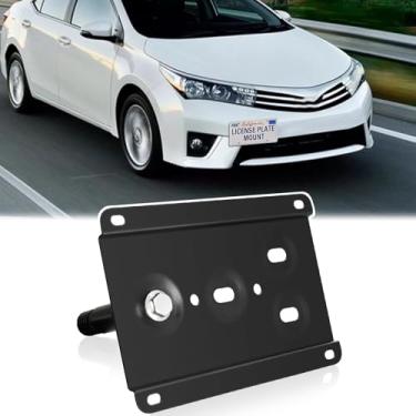 Imagem de Suporte de placa de carro para para-choque dianteiro compatível com Toyota Corolla 2019-up sem broca gancho de reboque frontal moldura de placa de carro kit de montagem de suporte antifurto acessórios
