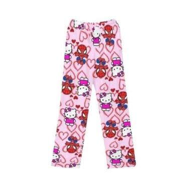 Imagem de Calças De Pijama Hellokitty Kawaii Sanrio Estampadas Primavera Outono 