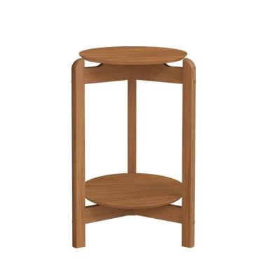 Imagem de Mesa Lateral Lizz Redonda Cedro - Casa D Cedro
