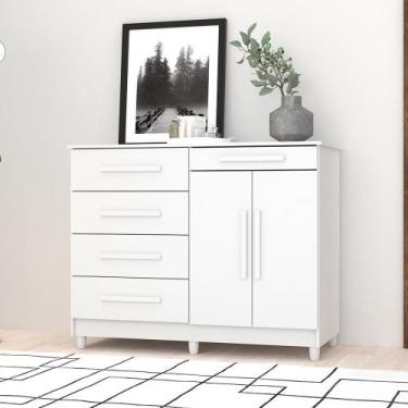 Imagem de Cômoda Sapateira Orion Branco 5 Gavetas 2 Portas - CASA H