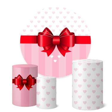 Imagem de Trio Capas Cilindro + Painel Redondo Sublimado 1,50m Laços (K1LAS0001)