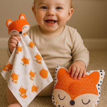 Imagem de Kit de Naninha Paninho com Bichinho Pelúcia + Travesseiro Anatômico Be