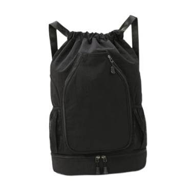 Imagem de menolana Mochila de basquete, bolsa de basquete, suporte decorativo, organizador versátil, bolsa para raquete de badminton, mochila de tênis para camping e, Preto