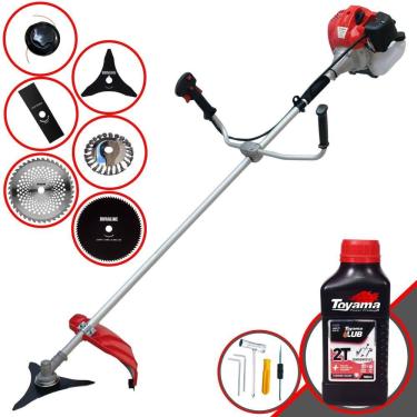 Imagem de Roçadeira Profissional Anmax CG520PTB À Gasolina 52cc 2,2HP 10.000rpm Robusta Com Carretel + 4 Lâminas de Corte + Escova de Aço + ÓLEO TOYAMA 2 TEMPOS