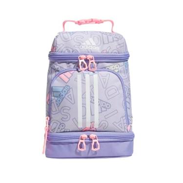 Imagem de adidas Lancheiras isoladas Excel, refrigerador de almoço com zíper, bolso para bolsa de gelo e clipe, isolamento de controle de temperatura, Adi Comp violeta prata/roxo claro/rosa faísca, One Size