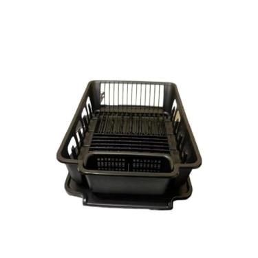 Imagem de Escorredor De Louça Cozinha Prato Copo Porta Talheres Resistente Grande(Preto)