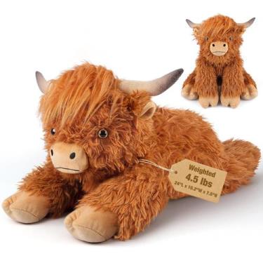Imagem de Bicho de pelúcia pesado Bobbie & Laxi Highland Cow 2,04 kg