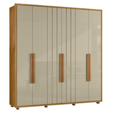 Imagem de Guarda Roupa Casal Portinari Ripado 6 Portas Cumaru-opala - Madetec Cumaru-opala