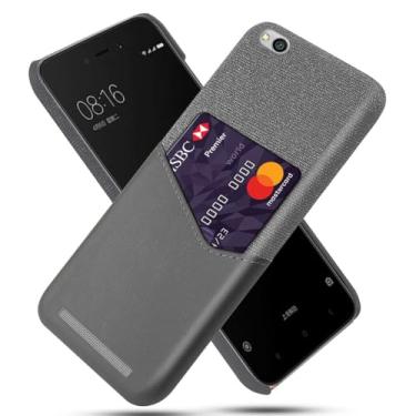 Imagem de Capa para Xiaomi Redmi 5A,Tela e tampa de couro PU,Antideslizante,360°cobertura completa à prova de choque com 1 slot de cartão atrás,Prevenção de queda-Gray