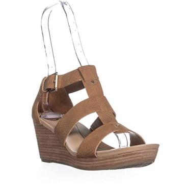 Imagem de Dr. Scholl's Shoes Sandália feminina Barton Wedge, Estampa de cobra de sela, 6.5