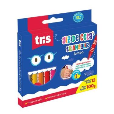 Imagem de Giz De Cera Tris Jumbo Triangular 12 Cores