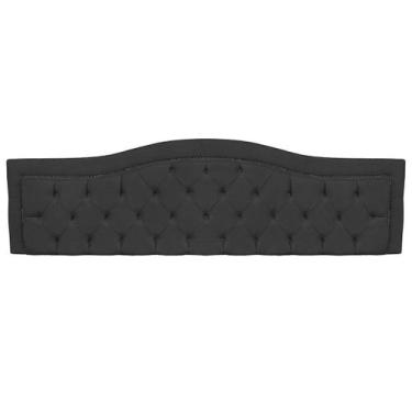 Imagem de Cabeceira Queen 160cm Realeza Estofada com Capitonê Suede Preto - Bem 
