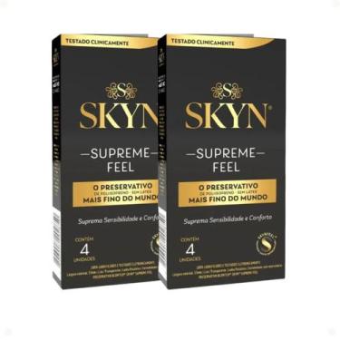 Imagem de Preservativo Skyn Supreme Feel Mais Fino do Mundo Caixa 4 Unidades Kit