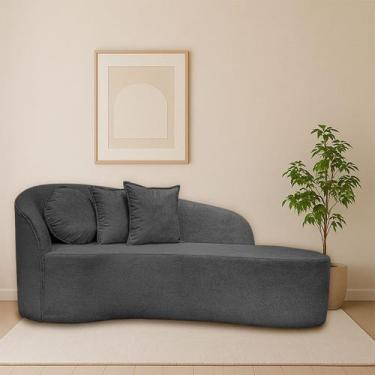 Imagem de Sofá Orgânico Feijão Curvo Design Elegante Para Sala e Estúdio Bouclé 