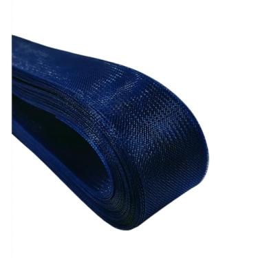 Imagem de Abbaoww Trança macia de crina de cavalo de 2,5 m para costura de poliéster para vestidos de casamento, acessórios de vestidos de dança (azul marinho)