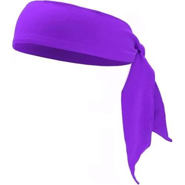 Imagem de Faixa de cabeça roxa, gravatas esportivas para homens, mulheres, ninja, karatê, tênis, bandana, acessórios de roupas, bandana, faixa de suor atlética, faixa de cabelo para corrida, treino, basquete