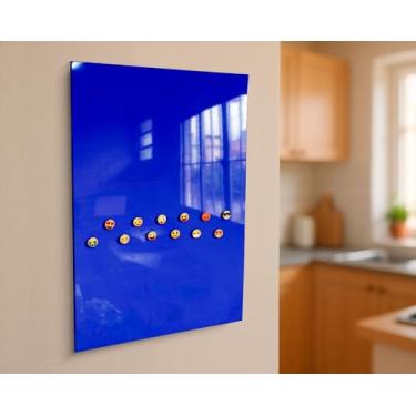 Imagem de Quadro Painel 45x70cm GRANDE Para Fotos, Recados, Notas - Mural Metálicos Para Imãs - Mural de Fotos 12 imãs + 1 Caneta (Marinho)