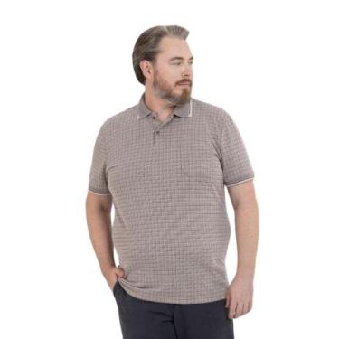 Imagem de Camisa Polo Plus Size Masculina Xadrez com Bolso Algodão - Base urbana