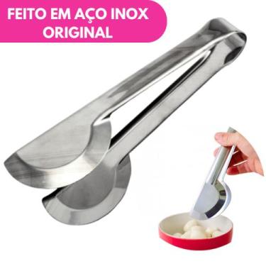 Imagem de Kit Pegador Universal 20Cm Tipo Pinça Em Inox Para Salada Petiscos Fri