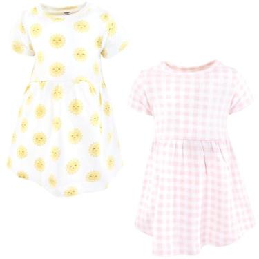 Imagem de Luvable Friends Hudson Baby Vestidos de manga curta 2 unidades, Amarelo ensolarado, 9-12 Meses
