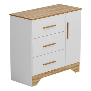 Imagem de Cômoda Infantil Popy Retrô Plus 1 Porta e 3 Gavetas - Móveis Peroba