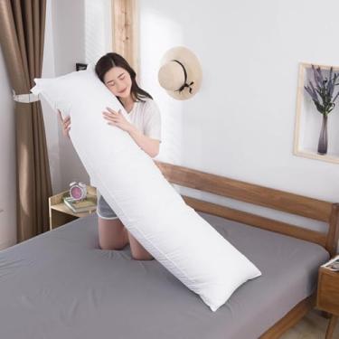 Imagem de Almofada De Corpo Inteiro Para Adultos - Corpo Macio Para Cama E Suporte Para As Costas, Almofada De Abraços Longos Para Dorminhocos De Lado, Super Macia E Durável, White, 60x180cm(24x71inch)
