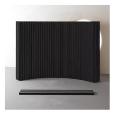 Imagem de Biombos e Divisórias Painel De Papel Divisor De Ambientes Dobrável Preto, Tela Divisória Para Separação De Ambientes, Divisória De Parede Para Decoração De Home Office(500x220x36cm)