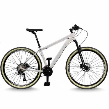 Imagem de Bicicleta Aro 29 Cripto 24 Marchas Freios Disco E Suspensão Pneu Bege - Branco/prata - 19" Branco/prata