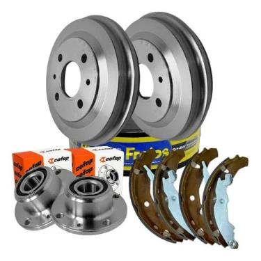 Imagem de Kit Completo Freio Traseiro com Cubo e Sapatas Compatível com Palio Siena 1996 a 2013 sem ABS – HF36 + CRC03013 + FI/97-CPA
