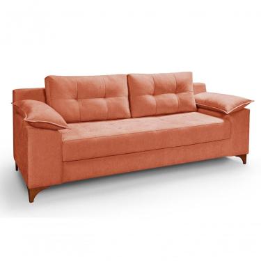 Imagem de Sofá Ibiza 3 Lugares 2,22m Casal Luxo Aveludado Premium Goiaba 207
