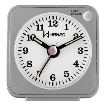 Imagem de Relogio despertador herweg 2510-024 cinza, CINZA