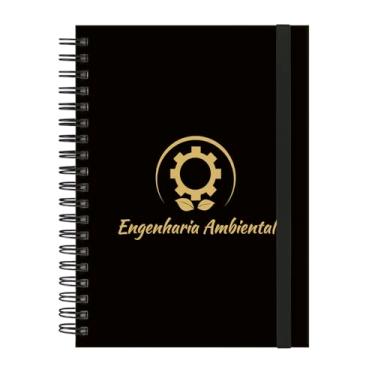 Imagem de Caderno Colegial Plus 12 Matérias Profissões Engenharia Ambiental (Preto e Gold)