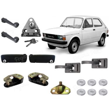 Imagem de Kit Fiat 147 Fecho + Maçanetas + Batentes + Maquina