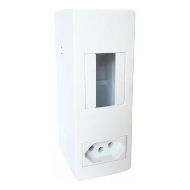 Imagem de KIT 50 CAIXA SOBREPOR PARA DISJUNTOR C/TOMADA E S/TOMADA (Caixa Disjuntor Slim C/Tomada Branco)