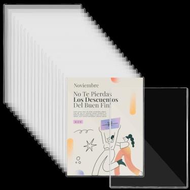 Imagem de Wanmu Pacote com 20 protetores de impressão rígidos, 20 x 28 cm, protetores de folha de plástico rígido transparente, protetor de página de papel rígido, capas de papel rígido para documentos, imagens