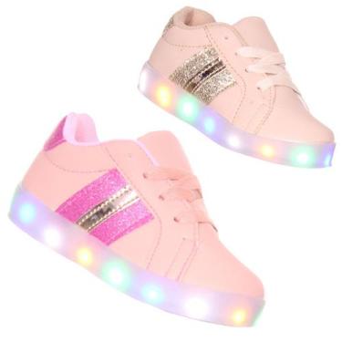 Imagem de Tenis Led Luz pisca Feminino infantil meninas criança - PC, 21, Rose
